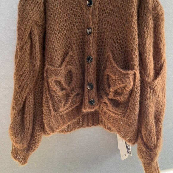 Loewe Anagram Brown Cardigan in Mohair - Picture 8 of 12